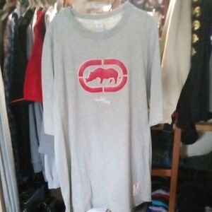 Gray T-Shirt with Red Logo